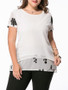 Casual Round Neck Printed Plus Size T-Shirt