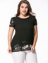 Casual Round Neck Printed Plus Size T-Shirt