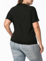 Casual Round Neck Plain Basic Plus Size T-Shirt