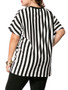 Casual V-Neck Vertical Striped Plus Size T-Shirt