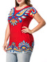 Casual Round Neck Colorful Paisley Printed Plus Size T-Shirt