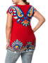 Casual Round Neck Colorful Paisley Printed Plus Size T-Shirt