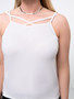 Casual Basic Spaghetti Strap Solid Plus Size T-Shirt