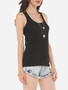 Casual Mesh Patchwork Stylish Round Neck Sleeveless-t-shirt