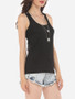 Casual Mesh Patchwork Stylish Round Neck Sleeveless-t-shirt