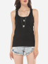 Casual Mesh Patchwork Stylish Round Neck Sleeveless-t-shirt