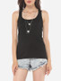 Casual Mesh Patchwork Stylish Round Neck Sleeveless-t-shirt