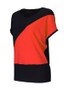 Casual Loose Basic Color Block Round Neck Short Sleeve T-Shirt