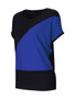 Casual Loose Basic Color Block Round Neck Short Sleeve T-Shirt