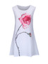 Casual Longline Floral Printed Round Neck Sleeveless T-Shirt