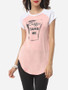 Casual Letter Printed Modern Round Neck Casual-t-shirt