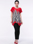 Casual Leaf Printed Short Sleeve T-Shirt With Asymmetric Hem