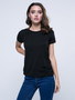 Casual Hollow Out Plain Designed Round Neck Short-Sleeve-T-Shirt