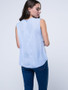 Casual Hollow Out Plain Crew Neck Sleeveless T-Shirt