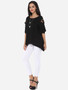 Casual Hollow Out Plain Asymmetrical Hems Exquisite Round Neck Short-sleeve-t-shirt