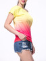 Casual Gradient One Shoulder Short Sleeve T-Shirt