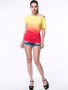 Casual Gradient One Shoulder Short Sleeve T-Shirt