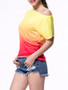 Casual Gradient One Shoulder Short Sleeve T-Shirt