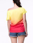 Casual Gradient One Shoulder Short Sleeve T-Shirt