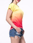 Casual Gradient One Shoulder Short Sleeve T-Shirt