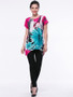 Casual Floral Printed Short Sleeve T-Shirt With Asymmetric Hem