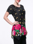 Casual Floral Printed Short Sleeve T-Shirt With Asymmetric Hem
