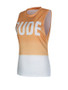 Casual Designed Color Block Letters Round Neck Sleeveless T-Shirt