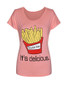 Casual Cute French Fries Printed Short Sleeve T-Shirt
