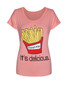 Casual Cute French Fries Printed Short Sleeve T-Shirt