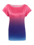 Casual Colorful Gradient Short Sleeve T-Shirt