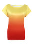 Casual Colorful Gradient Short Sleeve T-Shirt