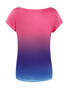 Casual Colorful Gradient Short Sleeve T-Shirt