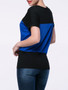 Casual Brief Style Color Block Round Neck Short Sleeve T-Shirt