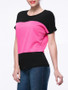 Casual Brief Style Color Block Round Neck Short Sleeve T-Shirt