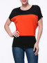 Casual Brief Style Color Block Round Neck Short Sleeve T-Shirt