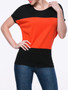 Casual Brief Style Color Block Round Neck Short Sleeve T-Shirt