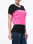 Casual Brief Style Color Block Round Neck Short Sleeve T-Shirt