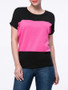 Casual Brief Style Color Block Round Neck Short Sleeve T-Shirt