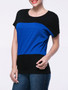 Casual Brief Style Color Block Round Neck Short Sleeve T-Shirt