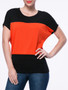 Casual Brief Style Color Block Round Neck Short Sleeve T-Shirt