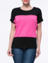 Casual Brief Style Color Block Round Neck Short Sleeve T-Shirt