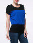 Casual Brief Style Color Block Round Neck Short Sleeve T-Shirt