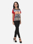 Casual Bohemian Printed Loose Fitting Crew Neck Short Sleeve T-shirt