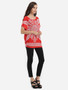 Casual Batwing Loose Fitting Round Neck Dacron Printed Short Sleeve T-shirt