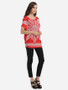 Casual Batwing Loose Fitting Round Neck Dacron Printed Short Sleeve T-shirt