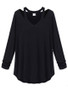 Casual Attractive V Neck Plain Long-sleeve-t-shirt