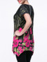 Casual Attractive Floral Printed Short Sleeve T-Shirt With Asymmetric Hem