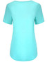 Casual Asymmetric Neck Plain Short Sleeve T-Shirt