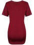 Casual Asymmetric Neck Plain Short Sleeve T-Shirt