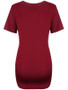 Casual Asymmetric Neck Plain Short Sleeve T-Shirt